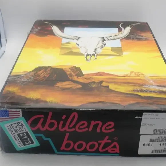 NEW ABILENE Men's 6404 12 Western Boot Antiqued Brown Bison Size 11.5 EE Wide